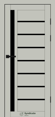 Двері Syndicat Doors PVC 101 Емалія Гріджо чорне скло